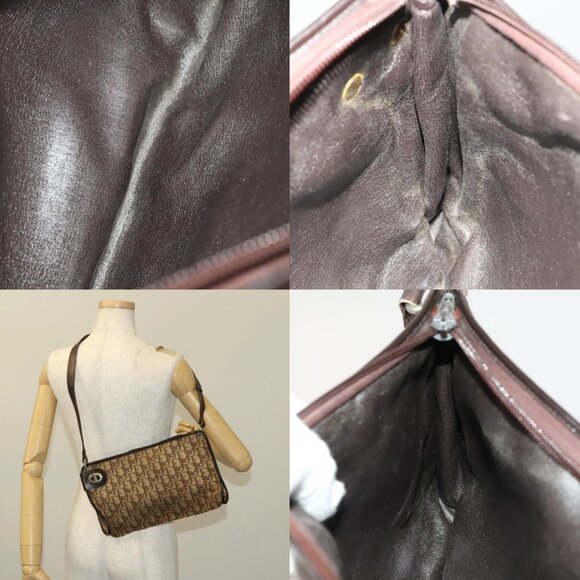 Christian Dior Trotter Canvas Shoulder Bag Brown Gold Auth 124990 - Picture 14 of 14